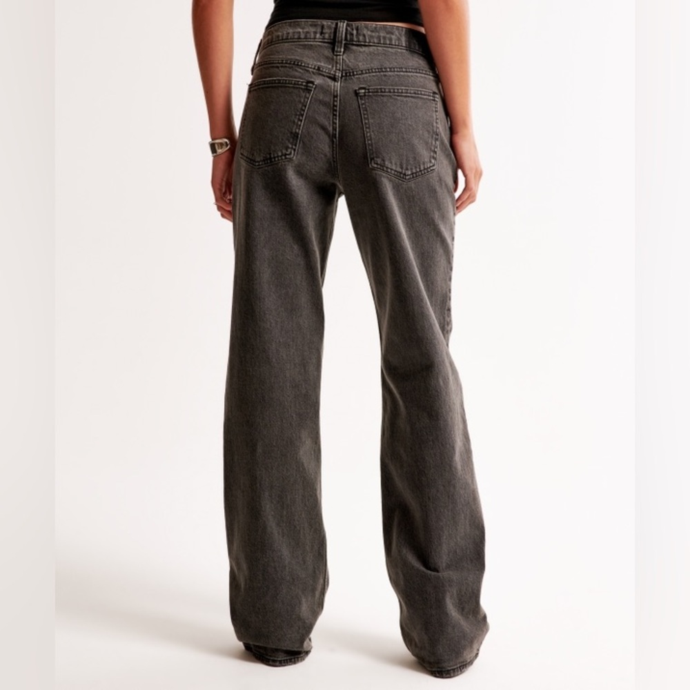 Abercrombie & Fitch Women's Gray Straight Leg Jeans Low Rise 29/8R - Picture 3 of 12